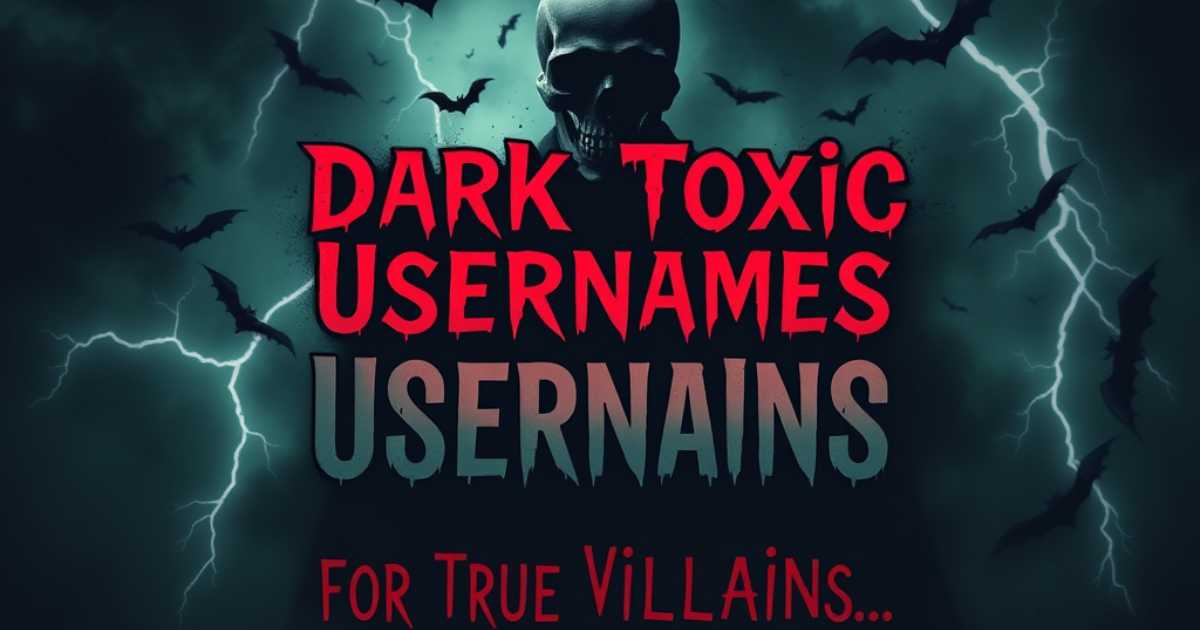 dark-toxic-usernames-for-true-villains Dark Toxic Usernames For True Villains